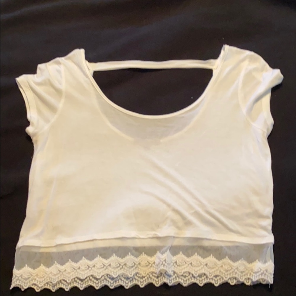 White cropped shirt